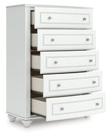 Kozlani White Five Drawer Chest (Online Special Price) - Ornate Home