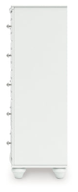 Kozlani White Five Drawer Chest (Online Special Price) - Ornate Home