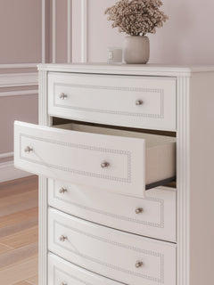 Kozlani White Five Drawer Chest - Ornate Home