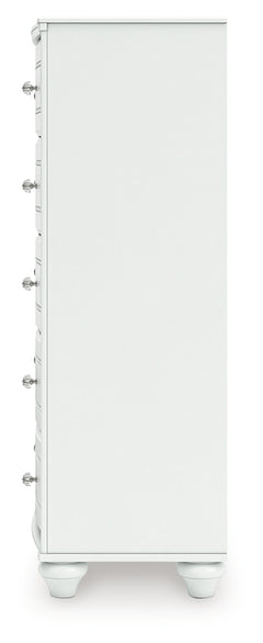 Kozlani White Five Drawer Chest - Ornate Home