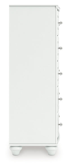 Kozlani White Five Drawer Chest - Ornate Home