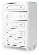 Kozlani White Five Drawer Chest - Ornate Home