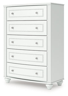Kozlani White Five Drawer Chest - Ornate Home
