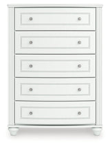 Kozlani White Five Drawer Chest - Ornate Home