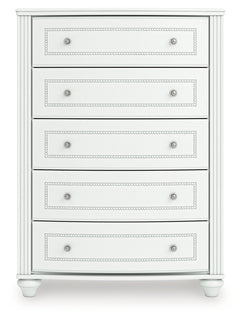 Kozlani White Five Drawer Chest - Ornate Home