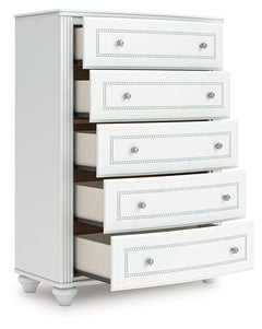 Kozlani White Five Drawer Chest - Ornate Home