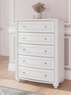 Kozlani White Five Drawer Chest - Ornate Home