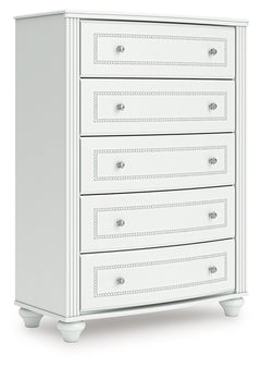 Kozlani White Five Drawer Chest - Ornate Home