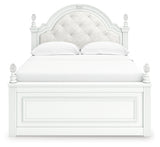 Kozlani White Full Upholstered Panel Bed, Dresser and Mirror (Online Special Price) - Ornate Home