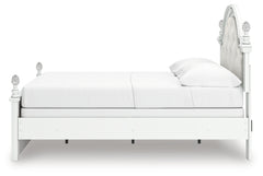 Kozlani White Full Upholstered Panel Bed, Dresser and Mirror - Ornate Home