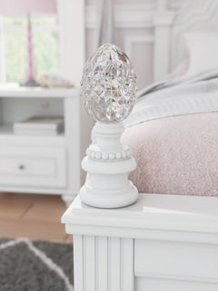 Kozlani White Full Upholstered Panel Bed, Dresser and Mirror - Ornate Home