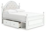 Kozlani White Full Upholstered Panel Storage Bed (Online Special Price) - Ornate Home