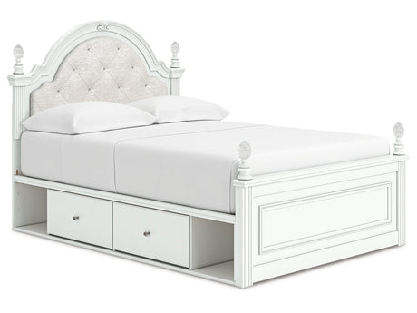 Kozlani White Full Upholstered Panel Storage Bed - Ornate Home