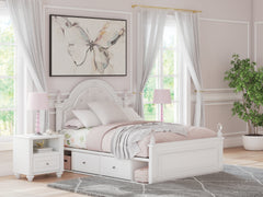 Kozlani White Full Upholstered Panel Storage Bed - Ornate Home