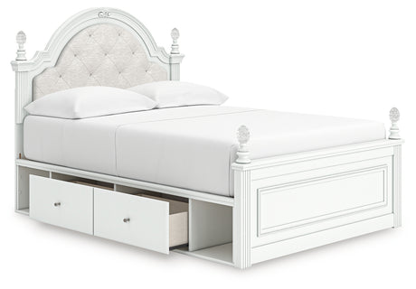 Kozlani White Full Upholstered Panel Storage Bed - Ornate Home