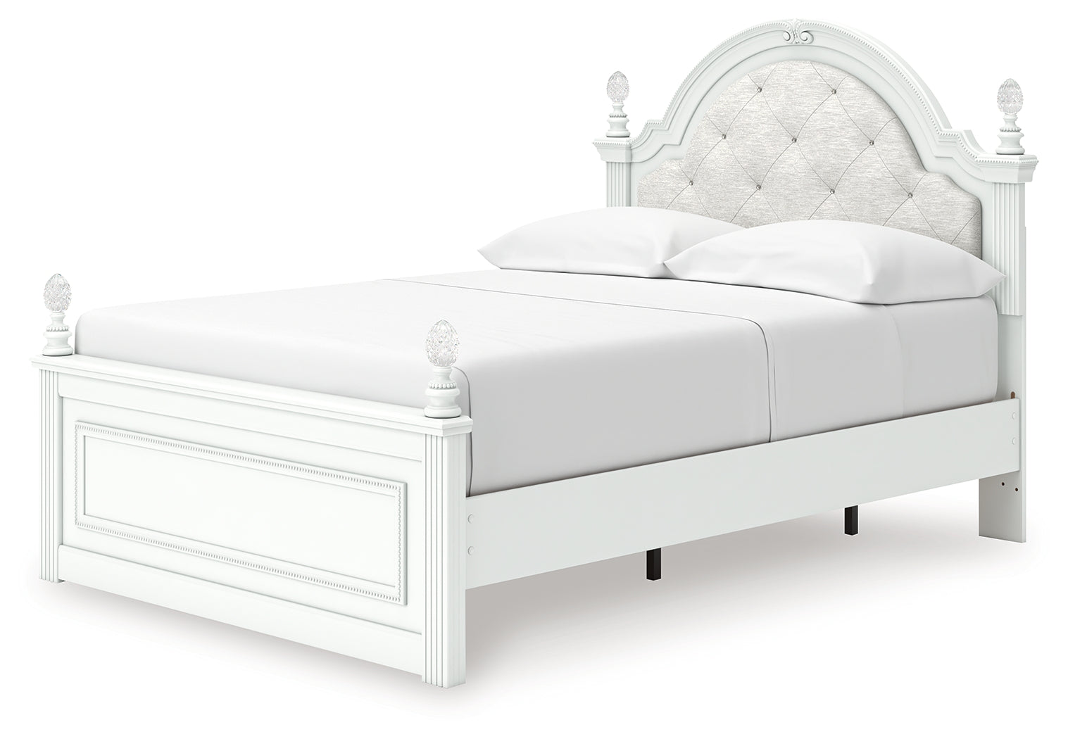 Kozlani White Full Upholstered Panel Storage Bed - Ornate Home