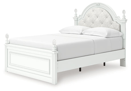 Kozlani White Full Upholstered Panel Storage Bed - Ornate Home