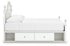 Kozlani White Full Upholstered Panel Storage Bed - Ornate Home