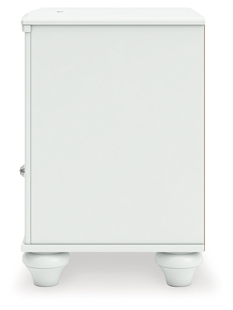 Kozlani White One Drawer Night Stand - Ornate Home