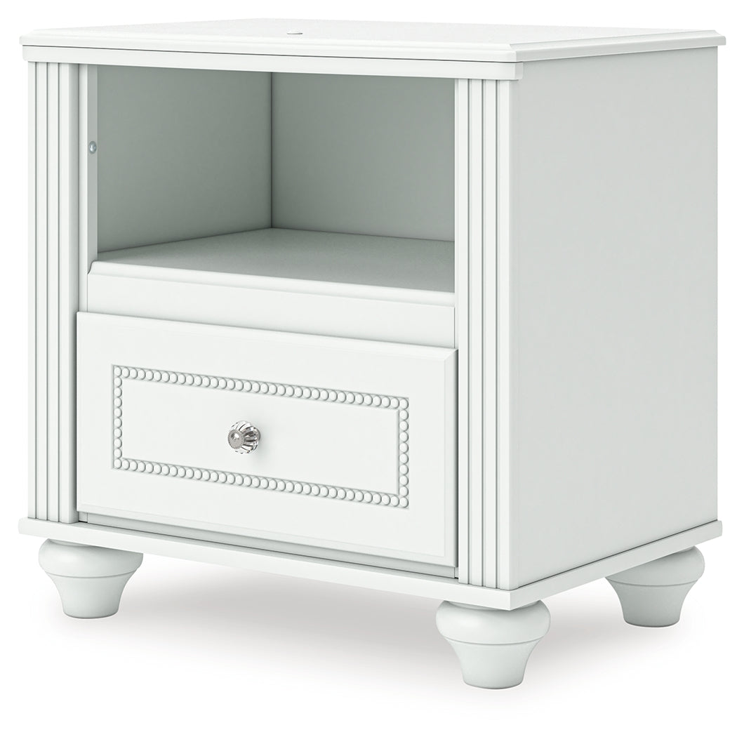 Kozlani White One Drawer Night Stand - Ornate Home