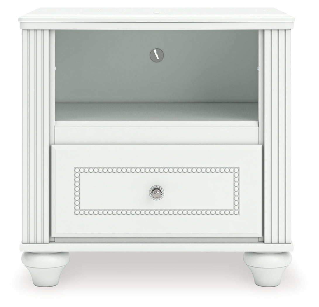 Kozlani White One Drawer Night Stand - Ornate Home