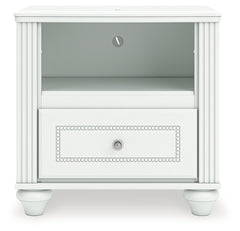 Kozlani White One Drawer Night Stand - Ornate Home