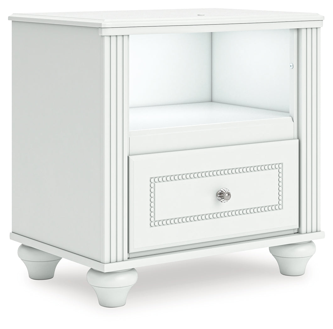 Kozlani White One Drawer Night Stand - Ornate Home