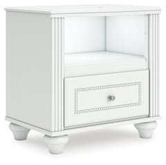 Kozlani White One Drawer Night Stand - Ornate Home
