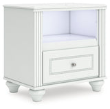 Kozlani White One Drawer Night Stand - Ornate Home