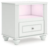 Kozlani White One Drawer Night Stand - Ornate Home