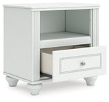 Kozlani White One Drawer Night Stand - Ornate Home