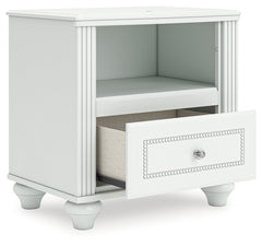 Kozlani White One Drawer Night Stand - Ornate Home