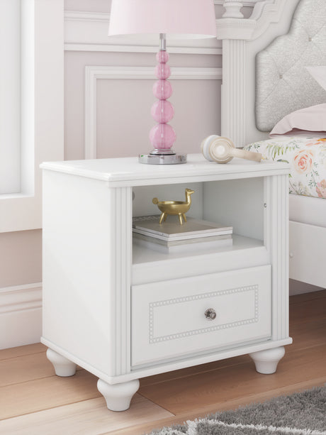 Kozlani White One Drawer Night Stand - Ornate Home