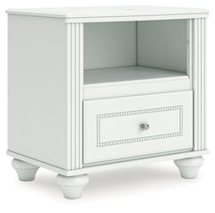 Kozlani White One Drawer Night Stand - Ornate Home
