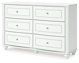 Kozlani White Six Drawer Dresser - Ornate Home