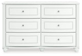 Kozlani White Six Drawer Dresser - Ornate Home