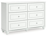 Kozlani White Six Drawer Dresser - Ornate Home