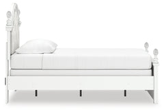 Kozlani White Twin Upholstered Panel Bed, Dresser and Mirror - Ornate Home