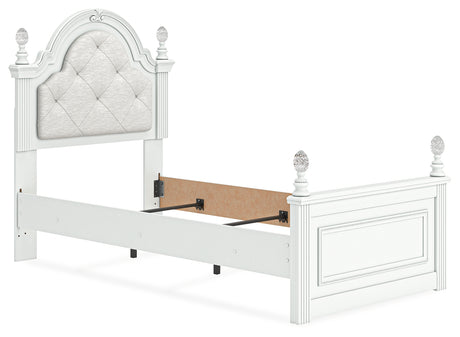 Kozlani White Twin Upholstered Panel Bed - Ornate Home
