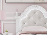Kozlani White Twin Upholstered Panel Bed - Ornate Home
