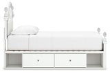 Kozlani White Twin Upholstered Panel Bed with Storage - Ornate Home