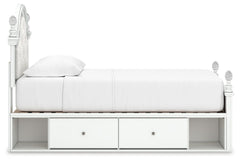 Kozlani White Twin Upholstered Panel Bed with Storage - Ornate Home