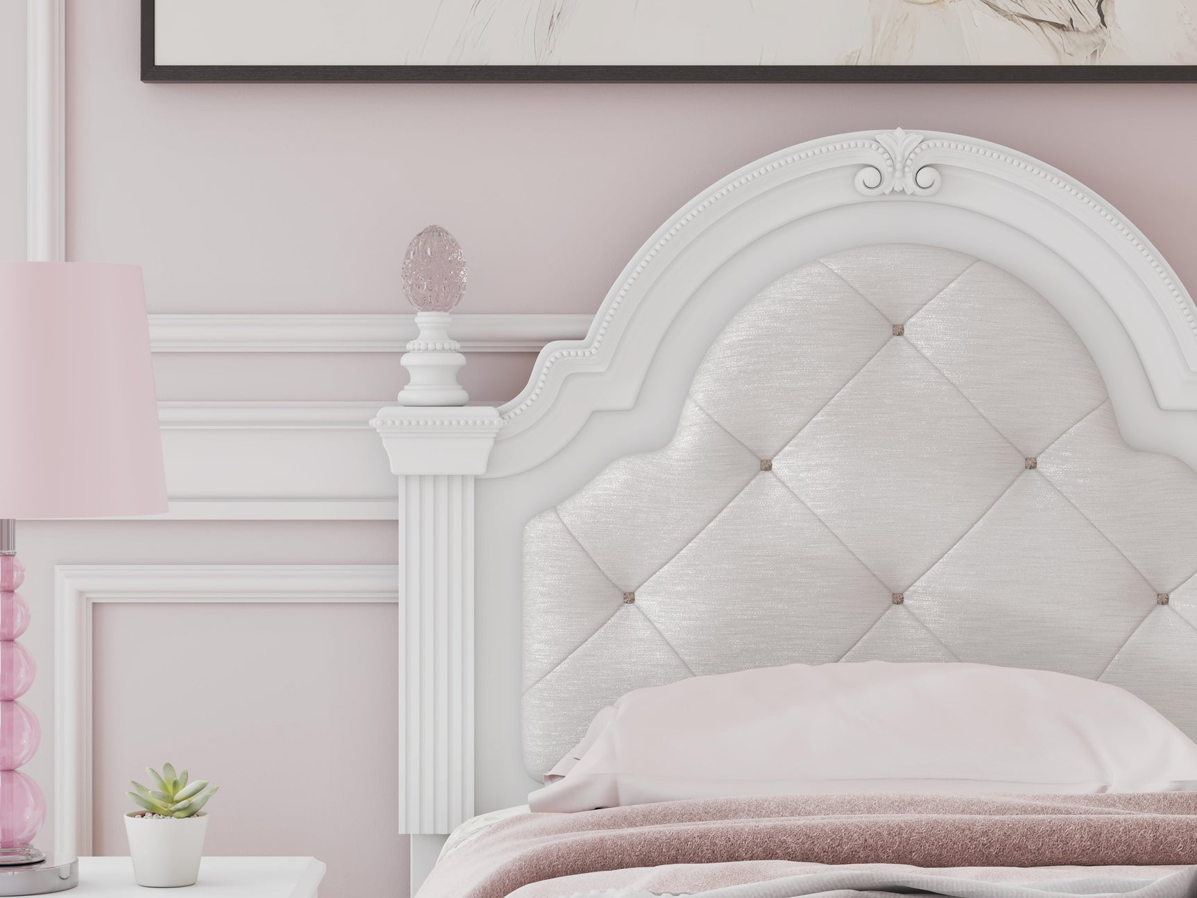 Kozlani White Twin Upholstered Panel Bed with Storage - Ornate Home
