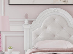 Kozlani White Twin Upholstered Panel Bed with Storage - Ornate Home