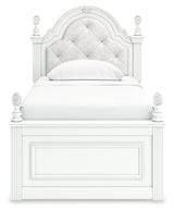 Kozlani White Twin Upholstered Panel Storage Bed (Online Special Price) - Ornate Home