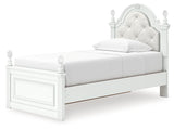 Kozlani White Twin Upholstered Panel Storage Bed (Online Special Price) - Ornate Home