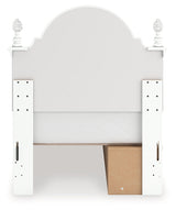 Kozlani White Twin Upholstered Panel Storage Bed (Online Special Price) - Ornate Home