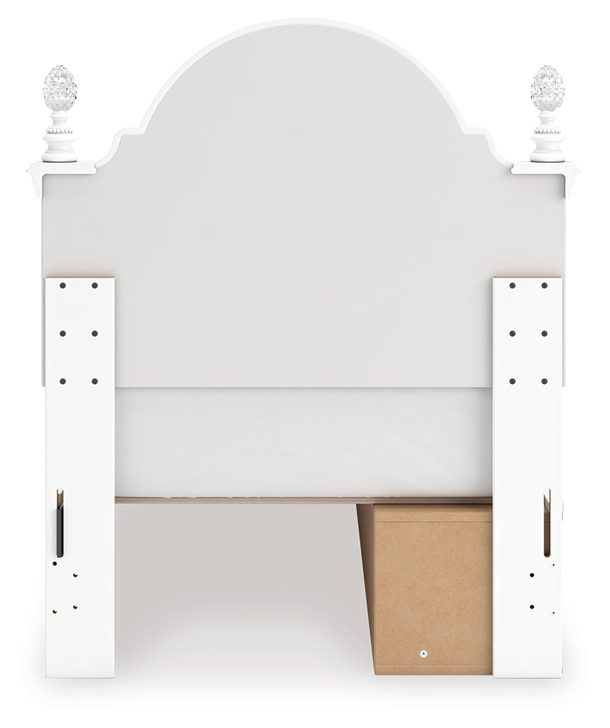 Kozlani White Twin Upholstered Panel Storage Bed (Online Special Price) - Ornate Home