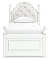 Kozlani White Twin Upholstered Panel Storage Bed - Ornate Home