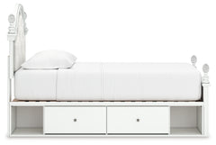 Kozlani White Twin Upholstered Panel Storage Bed - Ornate Home